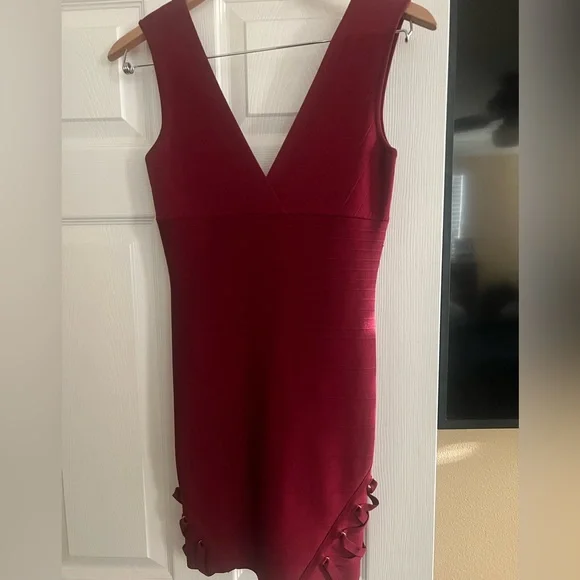 bebe plunge neck bandage dress Bandage Plunge Neck Banded Dress  bebe